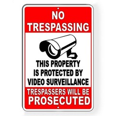 Property Protected By Video Surveillance Warning Security Camera Sign / Decal