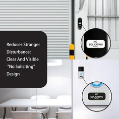6 – No Soliciting Mini Sign 1×0.5″ Weatherproof Doorbell Labels Easy to Install