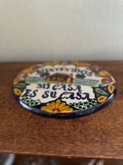 Mexican Talavera Pottery Plaque Bienvenidos Mi Casa Es Su Casa 8 1/2 X 6 1/2”