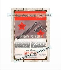 1935 Williams Socket Wrench tools metal tin sign room den wall art wall art