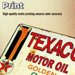 5-Piece Set of Vintage Metal Signs – Ideal for Old Car Shops and Garages