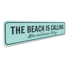 Personalized Beach Is Calling Beach Cottage Sign Beach House Metal Decor Sign