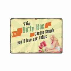 Retro Dirty Hoe Garden Supply Metal Tin Sign Vintage Coffee Wall Coffee Bar 8×12