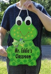 18″ Personalize TEACHER Frog SIGN Name Plaque School Class Classroom Wall Hanger