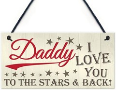 Dad Wooden Hanging Plaque Sign, 10×5, Fathers Day Gift, To The Stars, BW683