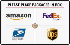 Tin Metal Sign Please Place Packages in Box Delivery Outdoor 8×12