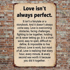 Love Isn’t Always Perfect Metal Sign Vintage Romantic Quote Wall Decor Plaque