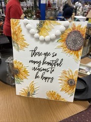 Metal Decorative Sign 8 X11 Inches With Wooden Beaded Hanger
