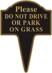 Do Not Drive or Park on Grass Sign, Double Sided 10”X14” Stay off Grass Sign wit