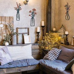 3 Pieces Metal Flowers Wall Arts – Rustic Farmhouse Decor Minimalist Flower W…