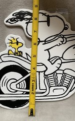 NEW Peanuts Biker Snoopy & Woodstock on Chopper Motorcycle Wooden Wall Art