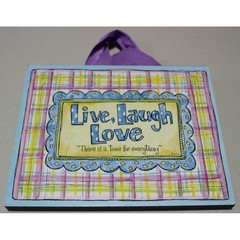 Live Laugh Love Wood Wall Art Sign 9 x 7