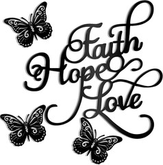 4 Pcs Faith Hope Love Metal Wall Decor – Rustic Inspirational Home Sign Art