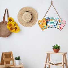 Hello Summer Door Sign Summer Wreaths For Front Door Hanger Rustic Wooden Daisy