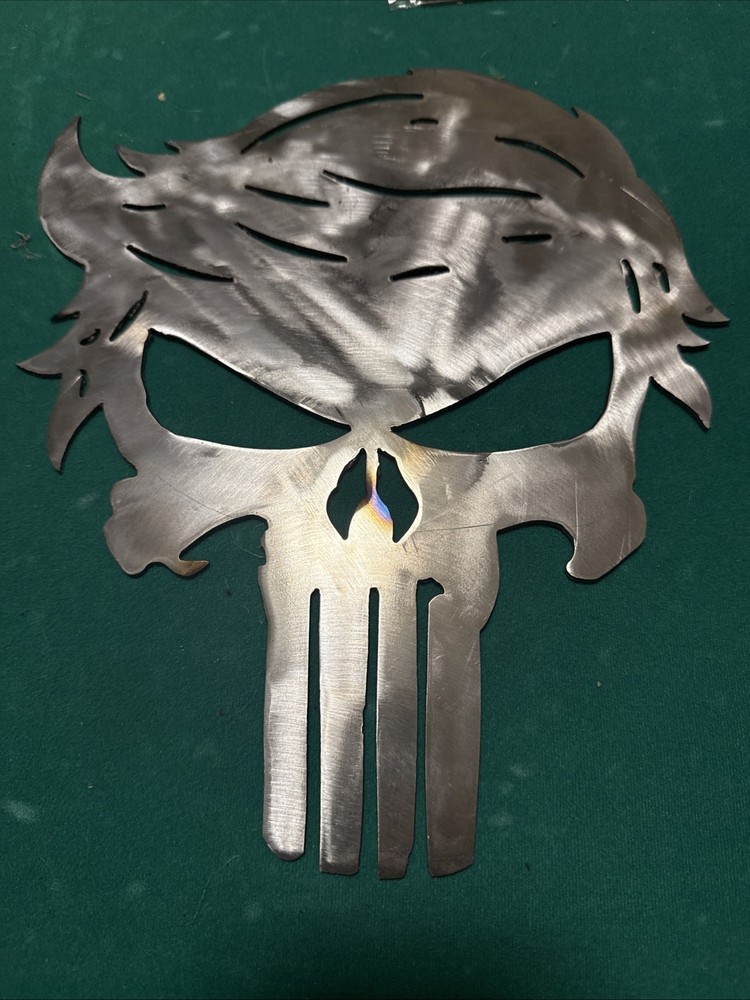 Trump Punisher Skull 6.5″ x 9″ Bare Metal CNC Plasma Metal Art Sign