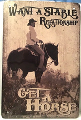 8×12 Tin sign Horse funny stable cowboy cowgirl relationship husband wife (i)