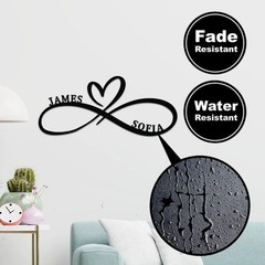 Personalized Infinity Metal Sign, Custom Couple Name Wall Decor Gift
