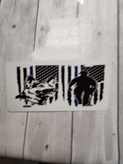 Handcrafted Sublimated Novelty Plate Soldier/Police Dog Flag Respect Blue Line