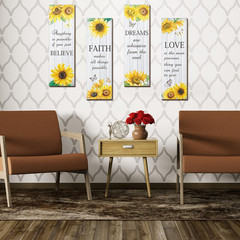 4 Pcs Sunflower Wall Decor Inspirational Sunflower Kitchen Decor and Accessories