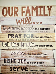 “Our Family Will … ” Rustic Stacked Pallet 9 X 15 Wood Wall Hanging Plaque