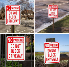 Tandefio 3 Pcs No Parking Sign Do Not Block Driveway 10 x 14 Inches Aluminum Met