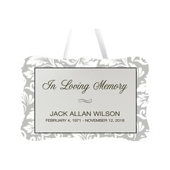 Personalized Scalloped Hanging Memorial Ribbon Sign Funeral Gift 8x12in – Memory