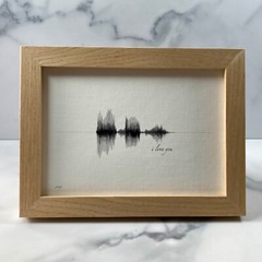 I Love You Soundwave Canvas Wood Sign 5×7 Black White Natural Tiered Tray Desk