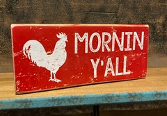 MORNING Y’ALL wood SIGN 3.5X7.5 inches, MADE IN USA