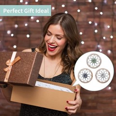 3-Piece Round Farmhouse Wall Decor Set with 6 Interchangeable Flowers – Rustic 1