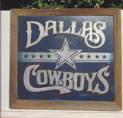 Dallas Cowboys Sign Hand Painted Wood Art Football Sports Decor Freehand Man Cav