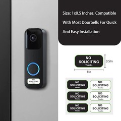 6 – No Soliciting Mini Sign 1×0.5″ Weatherproof Doorbell Labels Easy to Install