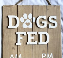 Decorative Dog Meal Scheduler Morning & Afternoon w/ Reversible Yes/No Bone
