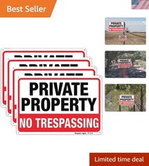 Large No Trespassing Signs Private Property Metal 10×14 Inch Rust Free Alumin…