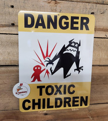 TOXIC CHILDREN SIGN, as seen in MONSTERS INC, MONSTERS UNIVERSITY MOVIE