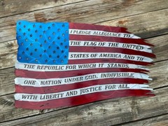 Pledge of Allegiance American Flag Metal Wall Art