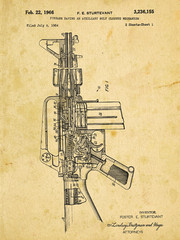 M16 Rifle AR15 Patent Drawing Metal Sign, Vintage, Mancave, Den Décor, Office