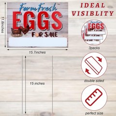 Farm Fresh Eggs Sale Sign 16×12 Waterproof Corrugated Plastic Yard Signs