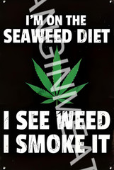Aluminum Metal Sign Funny Seaweed Diet Outdoor 8×12 Inch Rectangle