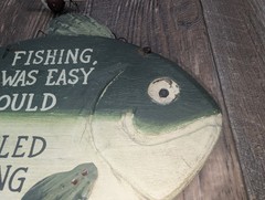 Handmade Wooden Sign With Metal Trim . Fishing . Cabin Decor Man Cave. 🤎💜🩵💛