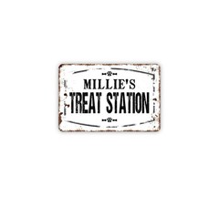 Personalized Treat Station Metal Sign Custom Pet Treat Area Decor Dog Cat