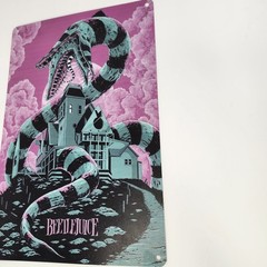 BEETLEJUICE Aluminum Sign Purple Green Black 11.75″X 8″ Vintage Style Movie Sign