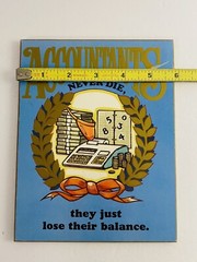 American Greetings 1982 Desk Plaque Accountants Whimsy 7.5” X 6” Inch Vintage