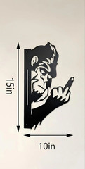 NEW Peak a Boo Flipping off Bigfoot Animal Metal Yard Fence Tree Garage Sign Art