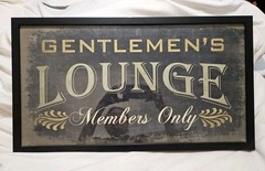 Rustic Gentlemen’s Lounge Members Only Shadowbox Framed Print 25″ X 14″ X 1″
