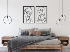 Set of 2 Female Body Metal Wall Art Minimalist Woman Line Art Decor Bedroom Gift