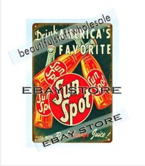 inspirational dorm room 1940’s Sun Spot drink America’s favorite metal tin sign