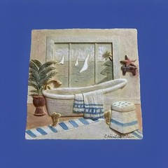 C Winterle Olson Bathroom 3D Art Tile Plaque Wall Hanging 5.5 x 5.5 Square