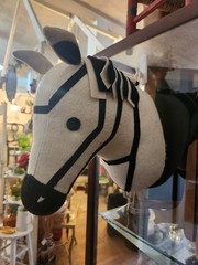 Plush Zebra Wall Decor hanging for nursery or wild home decor