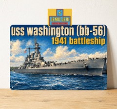 USS Washington BB-56 Battleship Navy Metal Poster Sign 8*12″in