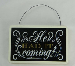 Hallmark Break Up Laughing Plaque “He Had It Coming” Chalkboard Divorce Humor